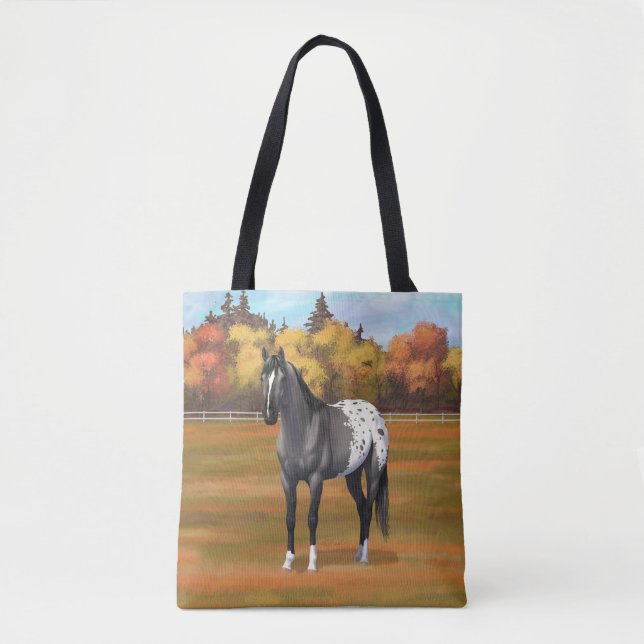 Bolso De Tela Gray Grulla Appaloosa Quarter Stallion (Anverso)