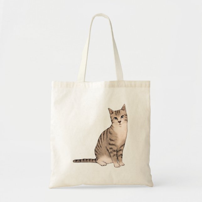 Bolso De Tela Gray Kitty Bag (Frente)