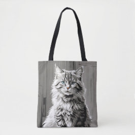 Bolso De Tela Gray Tabby Cat