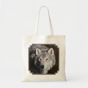 Bolso De Tela Gray Timber Wolf Face
