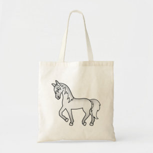 Bolso De Tela Gray Trotting Horse Cute Personalizado Ilustracion