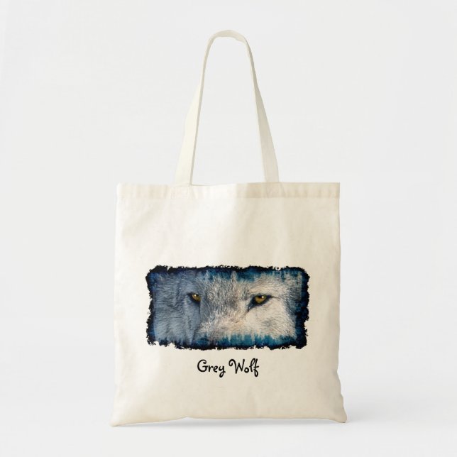 Bolso De Tela Gray Wolf Eyes Wildlife Tote Bag (Frente)