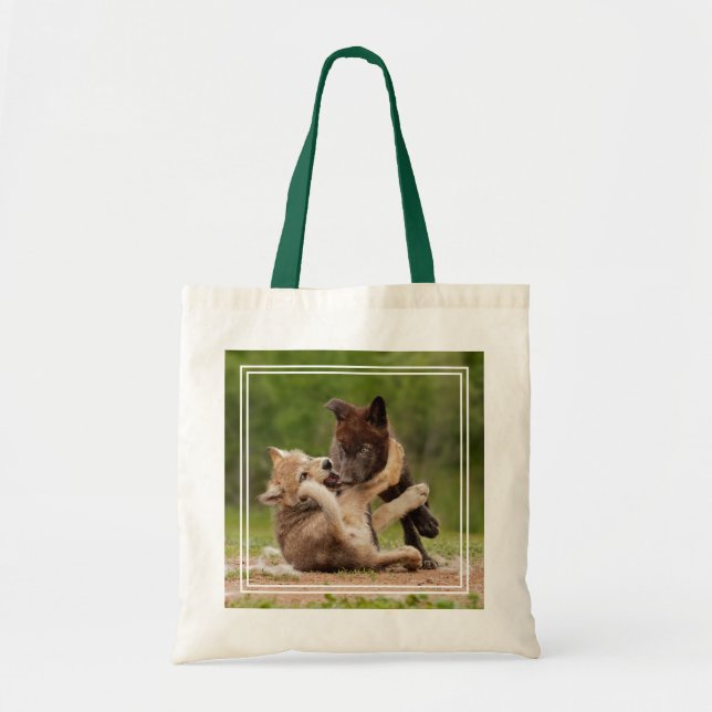 Bolso De Tela Gray Wolf Pups (Frente)