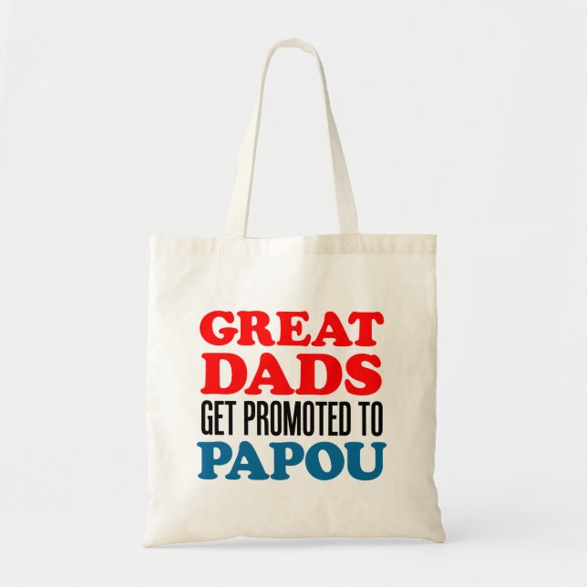 Bolso De Tela Great Dads Promoted To Papou Tote Bag (Frente)