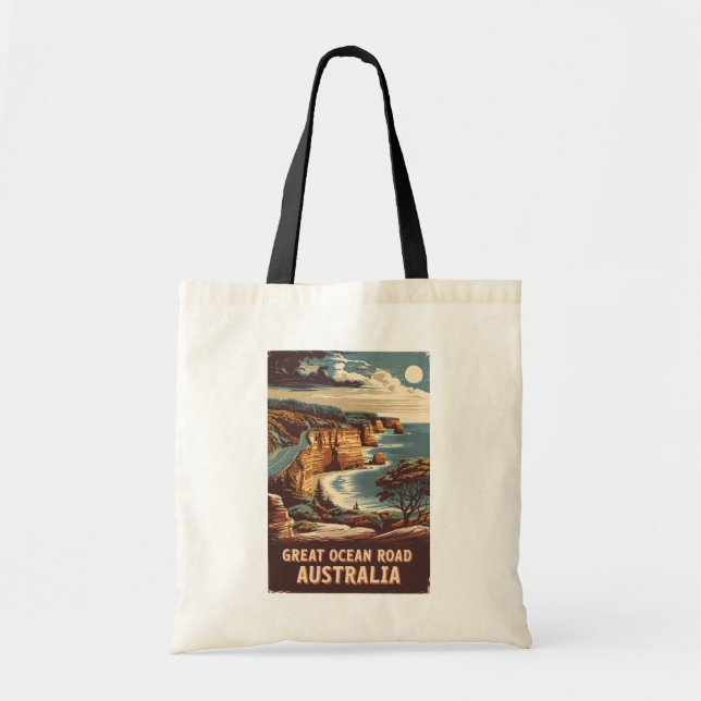 Bolso De Tela Great Ocean Road Ilustracion Australia Viajes de a (Frente)