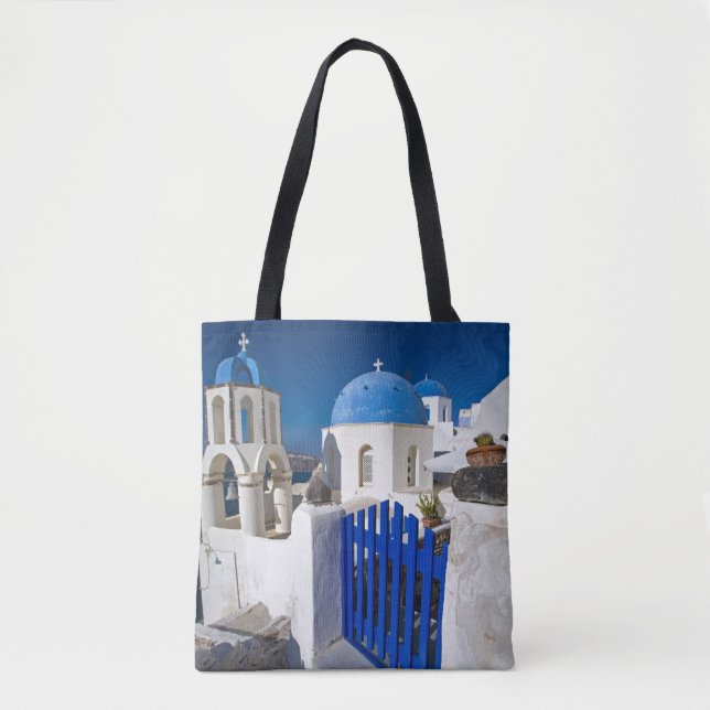 Bolso De Tela Grecia e isla griega de Santorini ciudad de Oia 3 (Anverso)