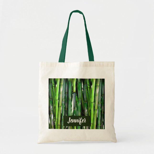 Bolso De Tela Green Bamboo Stalks Nature Photography