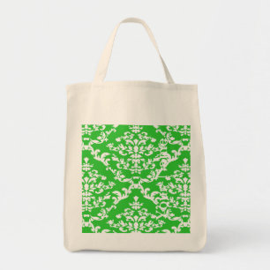 Bolso De Tela Green Bold Damask con el nombre @ Emporiomoffa