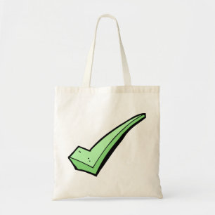 Bolso De Tela Green Check Mark Tote Bag