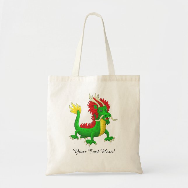 Bolso De Tela Green Chinese Dragon (Frente)