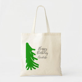 Bolso De Tela Green Christmas tree happy birthday December winte