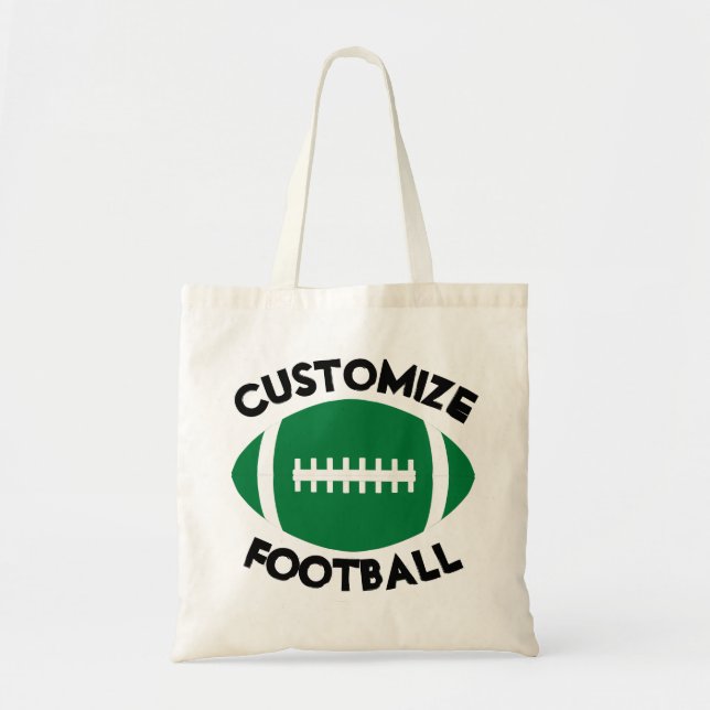 Bolso De Tela Green Football Personalizado Nombre de equipo o De (Frente)