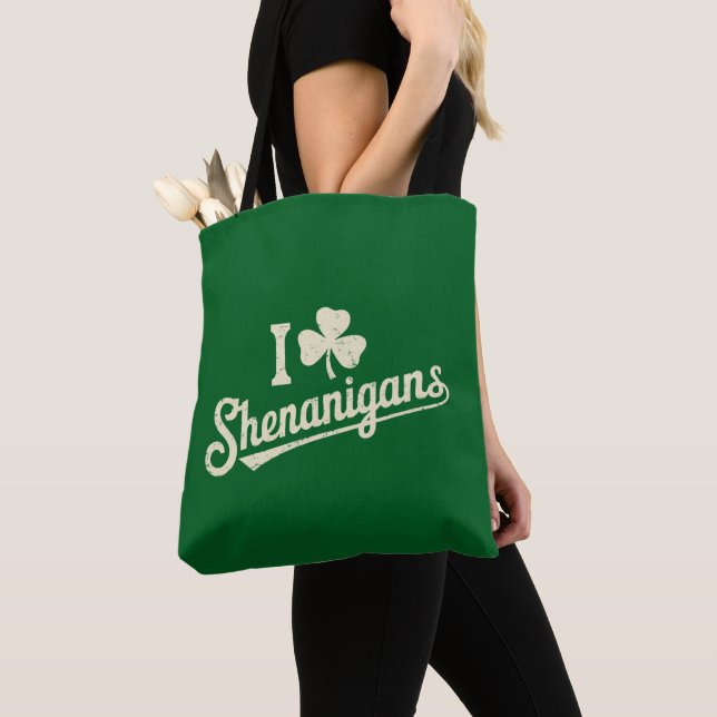 Bolso De Tela Green Funny Irish Patty's Shamrock Saint Patricks (Detalle)