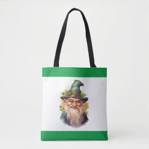 Bolso De Tela Green Garden Gnome Happy Sonriendo 2