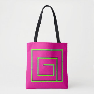 Bolso De Tela Green Geo Fuchsia