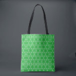 Bolso De Tela Green Geometric Floral Abstract<br><div class="desc">A vibrant geometric pattern featuring stylized flower-like-shapes in varying shades of green.</div>