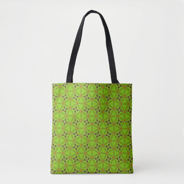 Bolso De Tela Green Geometric Pattern Tote Bag (Anverso)
