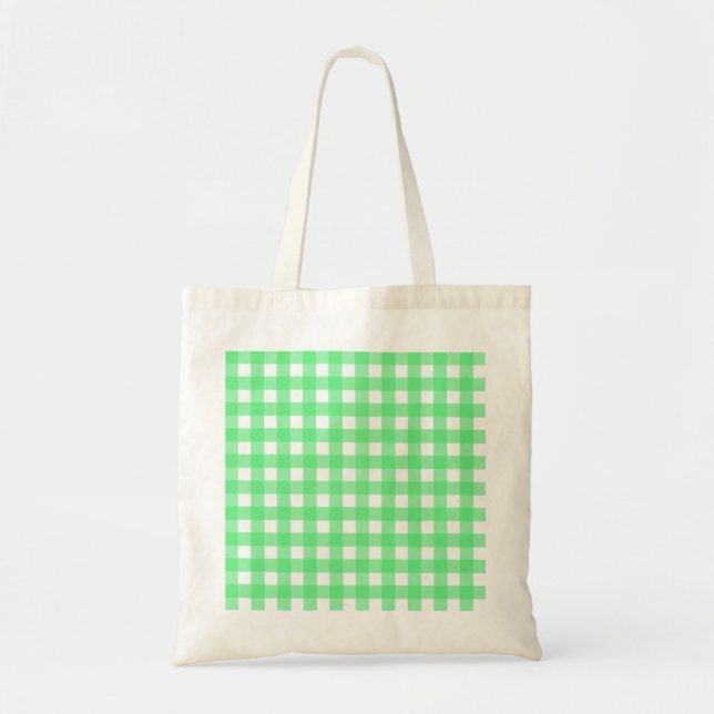 Bolso De Tela Green gingham (Frente)