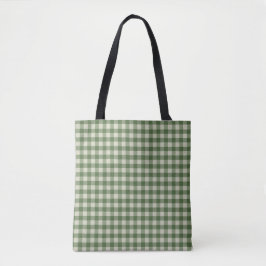 Bolso De Tela Green Gingham Check