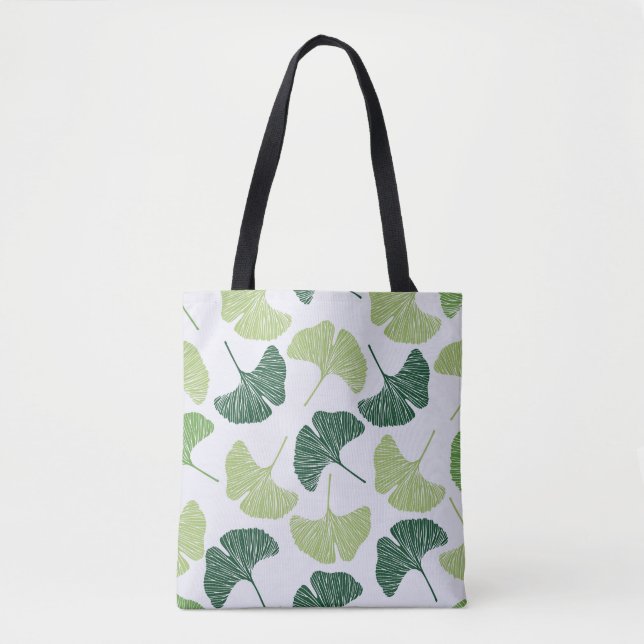 Bolso De Tela Green Ginkgo Biloba Seamless Pattern (Anverso)