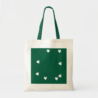 Bolso De Tela Green Heart Frame Tote Bag – Minimal Love Style