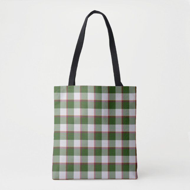 Bolso De Tela Green House and Mischka Gray Plaid (Anverso)