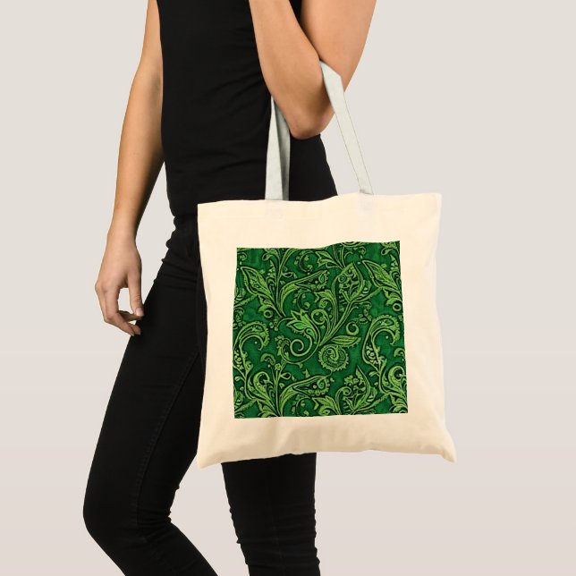 Bolso De Tela Green Paisley Ivy: (Anverso (producto))