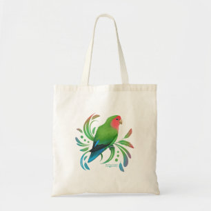 Bolso De Tela Green Peach Facer Lovebird