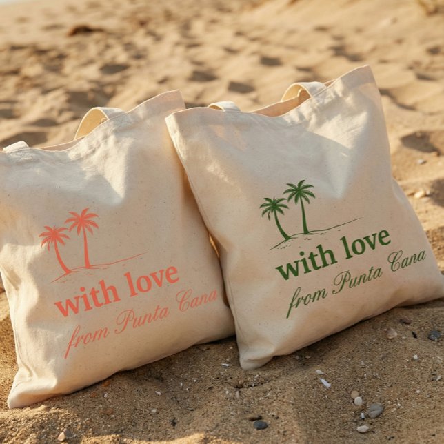 Bolso De Tela Green Punta Cana Your Destination Wedding Welcome (Subido por el creador)