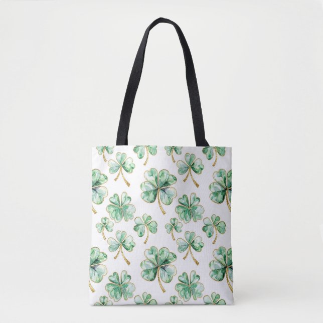 Bolso De Tela Green Shamrock St. Patrick's Day (Anverso)