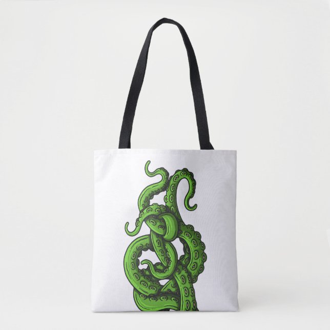 Bolso De Tela Green Tentacles (Anverso)