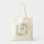 Bolso De Tela Greenery Watercolor Botanical Bridesmaid Wedding<br><div class="desc">Featuring delicate eucalyptus greenery leaves,  monogram initial,  name,  and title. Perfect for bridesmaids,  maids of honor,  mother of the bride,  and any other important member of your wedding party. Designed by Thisisnotme©</div>