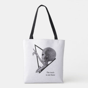 Bolso De Tela Grey Alien, la verdad está ahí fuera
