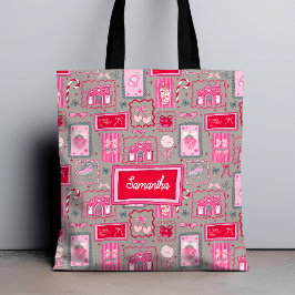 Bolso De Tela Grey Coquette aesthetic girly whimsical pattern 