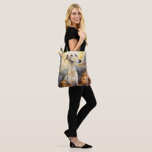 Bolso De Tela Greyhound de Halloween con calabazas asustadas