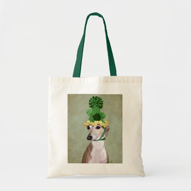Bolso De Tela Greyhound en Gorra de punto verde (Frente)