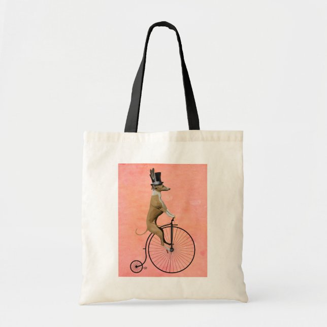 Bolso De Tela Greyhound sobre Black Penny Farthing (Frente)