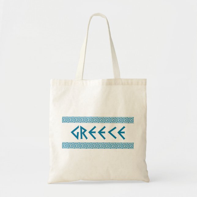 Bolso De Tela Griego del texto del nombre del símbolo del país (Frente)
