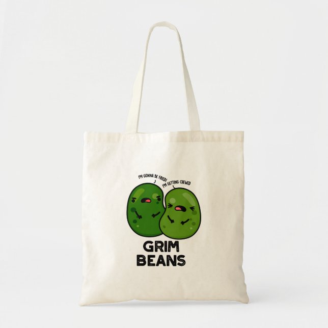 Bolso De Tela Grim Beans Funny Veggie Puns (Frente)