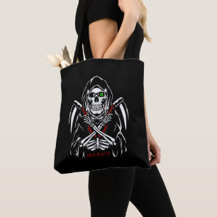 Bolso De Tela Grim Reaper Scythe Death Skeleton Bones Halloween