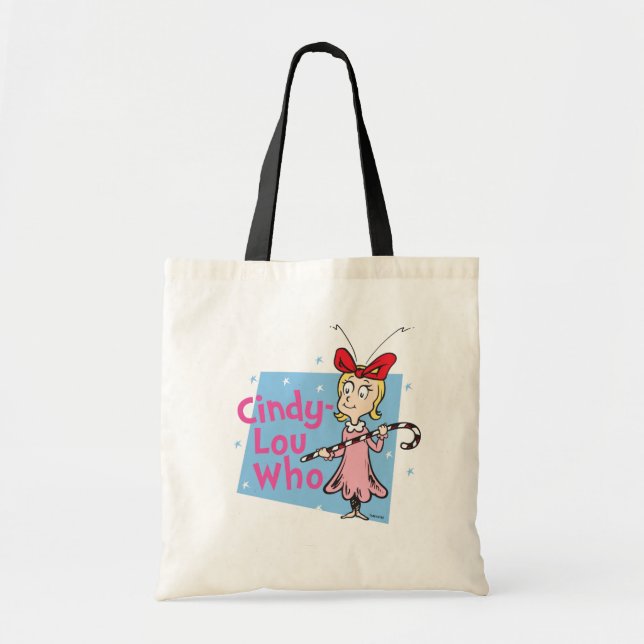 Bolso De Tela Grinch | Cindy-Lou Who - Candy Cane (Frente)