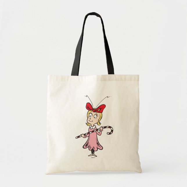 Bolso De Tela Grinch | Cindy-Lou Who - Holding Candy Cane (Frente)
