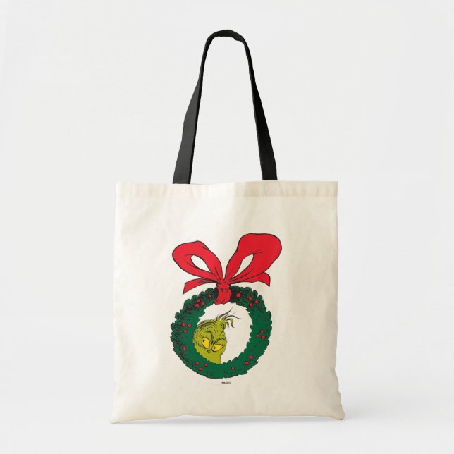 Bolso De Tela Grinch clásico | Wreath Navidades (Frente)