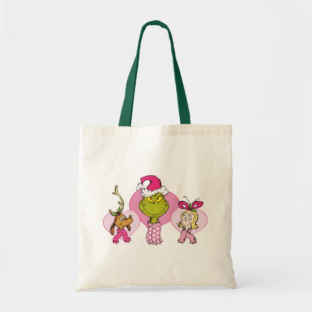 Bolso De Tela Grinch Crew in Pink Valentine's Portrait (Frente)
