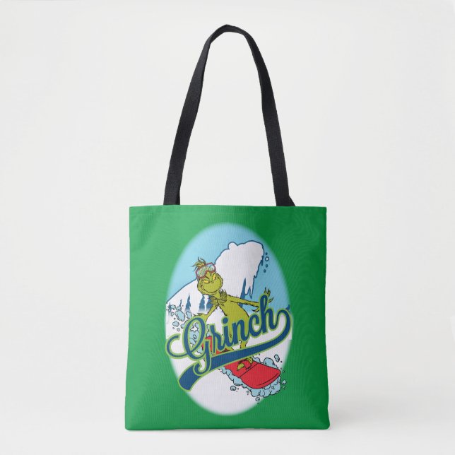 Bolso De Tela Grinch en snowboarding (Anverso)