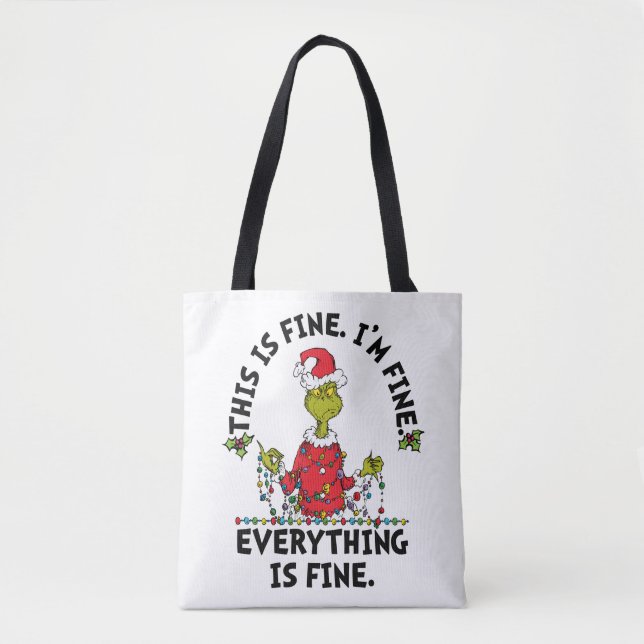 Bolso De Tela Grinch | Everything is Fine (Anverso)
