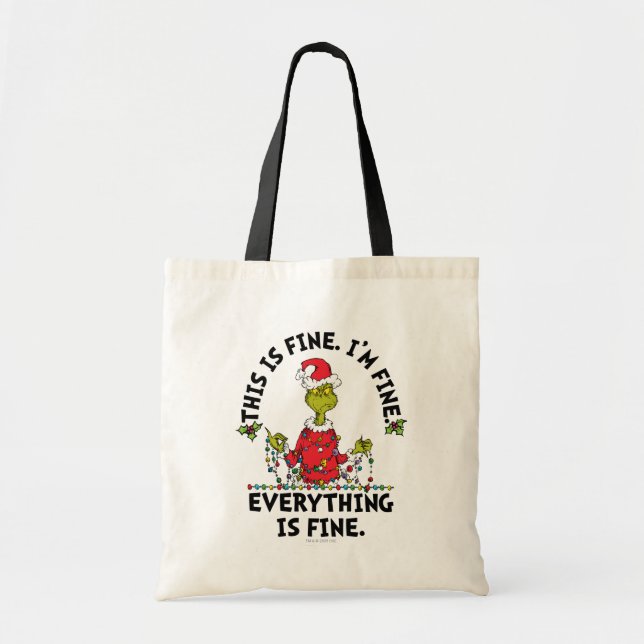 Bolso De Tela Grinch | Everything is Fine (Frente)
