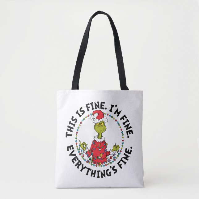 Bolso De Tela Grinch | Everything's Fine (Anverso)