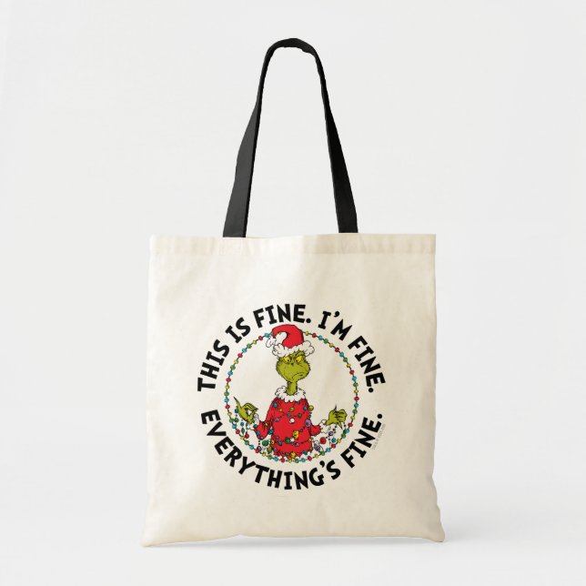 Bolso De Tela Grinch | Everything's Fine (Frente)