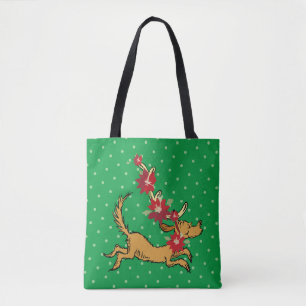 Bolso De Tela Grinch Max Poinsettia de Navidad